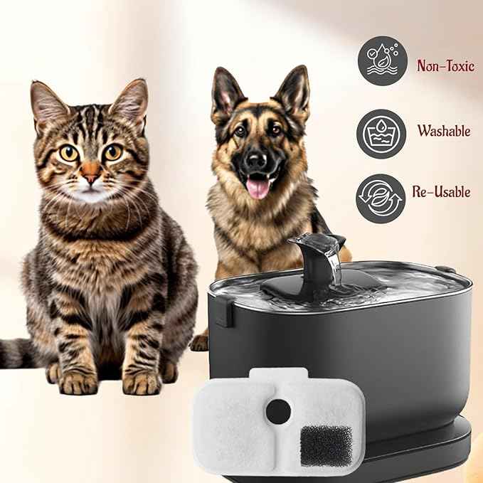 8 Pack Replacement Cat Water Fountain Filters Compatible with PETLIBRO Dockstream Fountains PLWF005 PLWF105 PLWF115 - for Ultra Quiet Pet Water Fountain