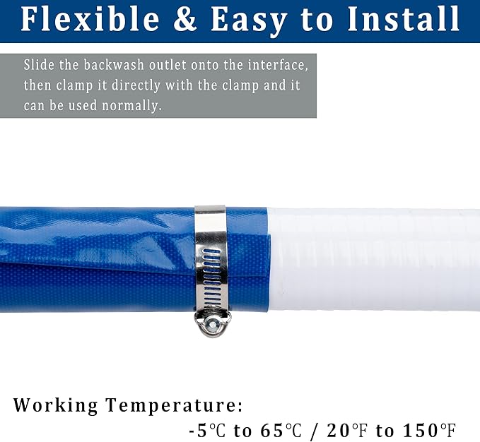 2-1/2 in x 100 ft Pool Backwash Hose Heavy Duty Drain Discharge Double PVC Lay flat General Purpose Vinyl Hose, Burst Resistant for Water Transfer Sump Pump Pool Filter (2.5in 100ft fiber reinforced)