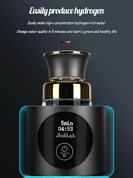 Smart Hydrogen Water Bottle Generator, Portable Fast-Charging Hydrogen Rich Water Health Cup, Highly Concentrated Hydrogen Water Ionizer Machine for Daily Hydration Needs