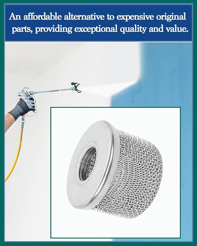 (2pack) 181073 Pump Inlet Strainer Filter 1/2" NPT Thread, Double-Layer Stainless Steel Compatible withGraco 350 EM,380 EM,390 EM, 400 EM, 480 EM, 490 EM,500, Super NOVA, Paint Sprayers - AquaVibe