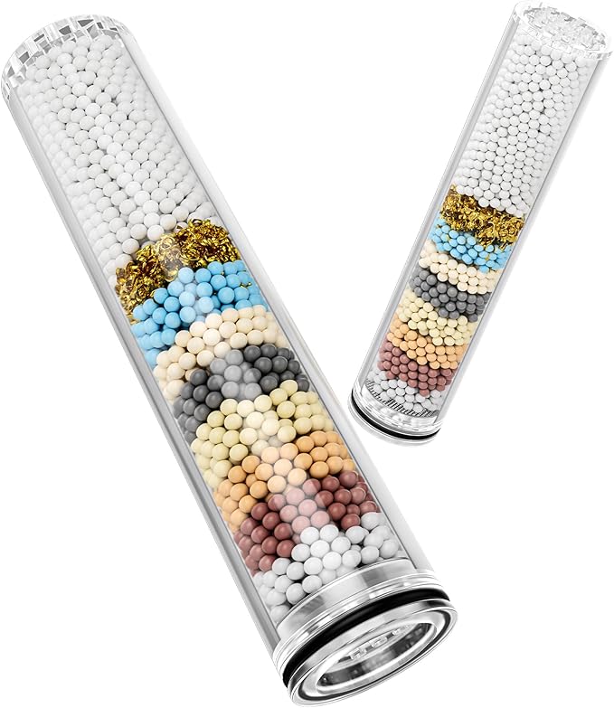 2 Pack Replacement Filters for Handheld Shower Head - Water Softener Filters Beads for Hard Water - Remove Chlorine - Reduces Dry Itchy Skin