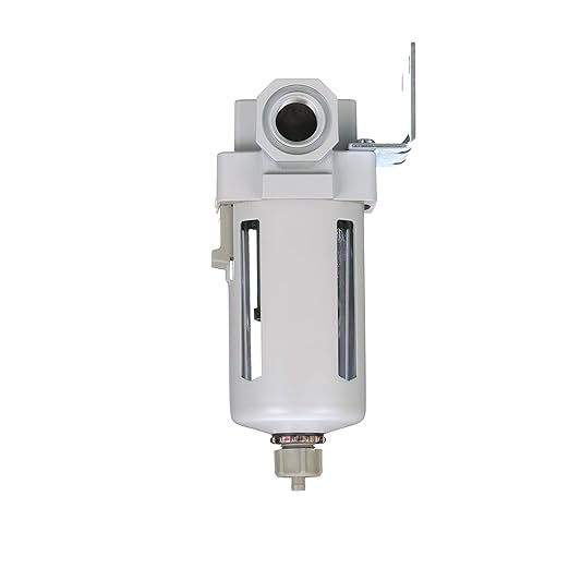 PneumaticPlus SAFM400-N04B Compressed Air Coalescing Filter, 0.1 Micron, 1/2" NPT - Poly Bowl, Manual Drain, Bracket - AquaVibe