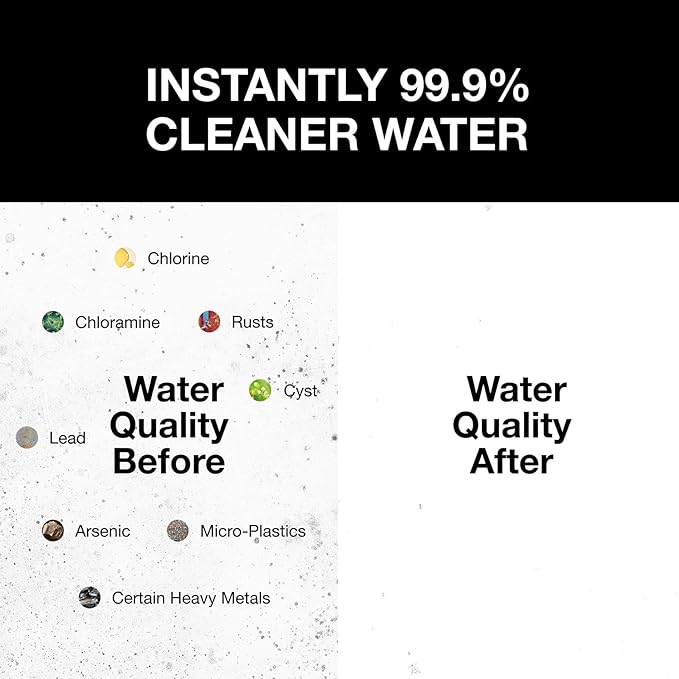Filterbaby Titanium Shower Filter Pro - IAPMO Certified to NSF 177 Standard,Doctor Developed,Reduce up to 99% Chlorine/Chloramine/Lead/Certain Heavy Metals,Great Water Pressure,Long Lasting,Chrome.