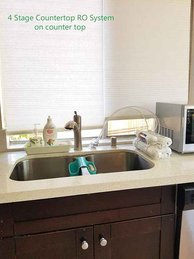 Countertop Portable Universal 5-Stage Reverse Osmosis RO Purification Water System with 100 GPD RO Membrane, DI Deionizing Mixed Bed (Close to 0 PPM) postfilter, Dual Connection. Build in USA