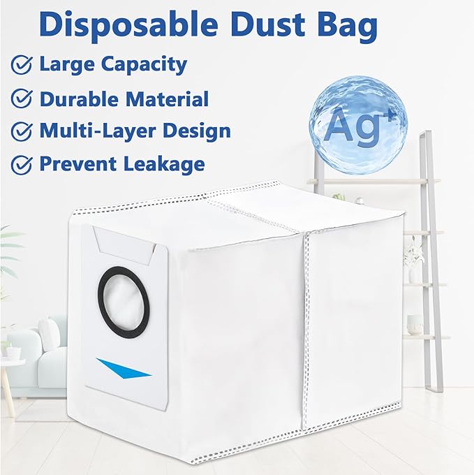 21 Pack T30S Replacement Parts for ECOVACS DEEBOT T30S/T30S Pro Robot Vacuum Accessories Kit, Includes 1 Main Brushes, 4 HEPA Filters, 4 Mop Cloth Pads, 6 Dust Bags, 6 Side Brushes - AquaVibe