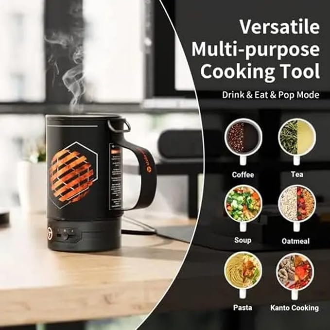 Popcorn Maker Machine Popcorn Maker Fast Boiling Hot Water Coffee Tea Portable for Travel Food Cooking Possible at Hotel and Turns