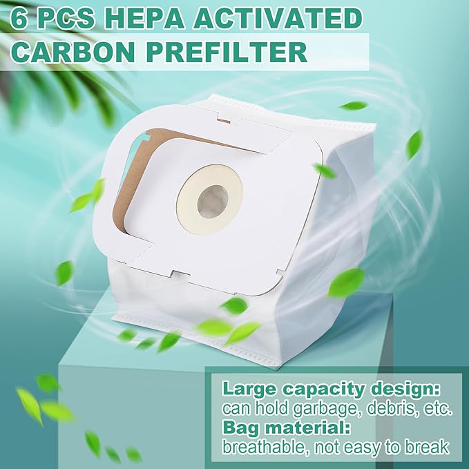 Tondiamo Style P HEPA Vacuum Bag and Filter Bundle Compatible with Aerus Lux Guardian Platinum Canister Vacuum Cleaner 1 Hepa & Carbon Pre and 1 Long Life Hepa after Filter with Handle, 6 Cloth Bags - AquaVibe