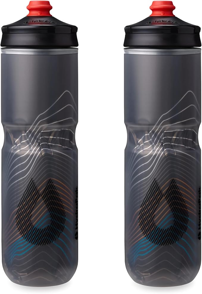 HydraPak Polar Surge Insulated Bike Water Bottle 2-Pack (20oz or 24oz) - High Flow, Fits Most Bike Cages, For Cycling & Sports | Insulated, 2-Pack, High Flow, Fits Most Bike Cages, For Cycling & Sports