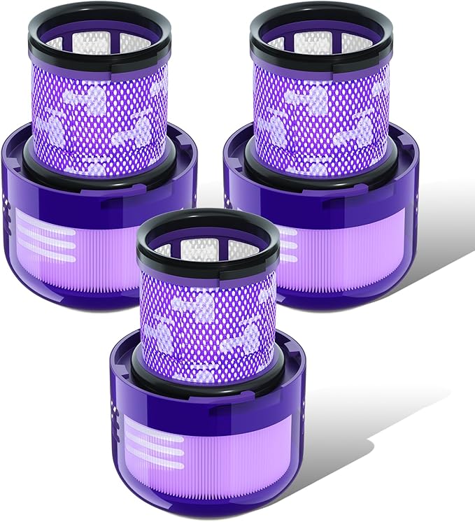 Vacuum Filter Replacement Parts Compatible with V11 Torque Drive, V11 Animal, V15 Detect, V15s Detect - Submarine Vacuums, Compare to Part 970013-02 (3 Pack) - AquaVibe