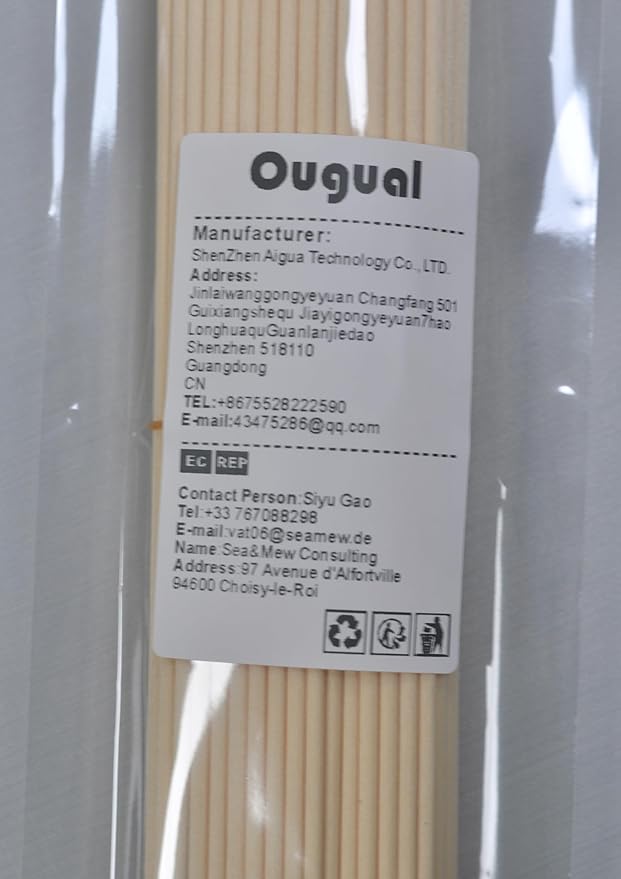 50 Pieces Fiber Reed Diffuser Replacement Refill Sticks for Aroma Fragrance (Beige, 12" x4mm) - AquaVibe