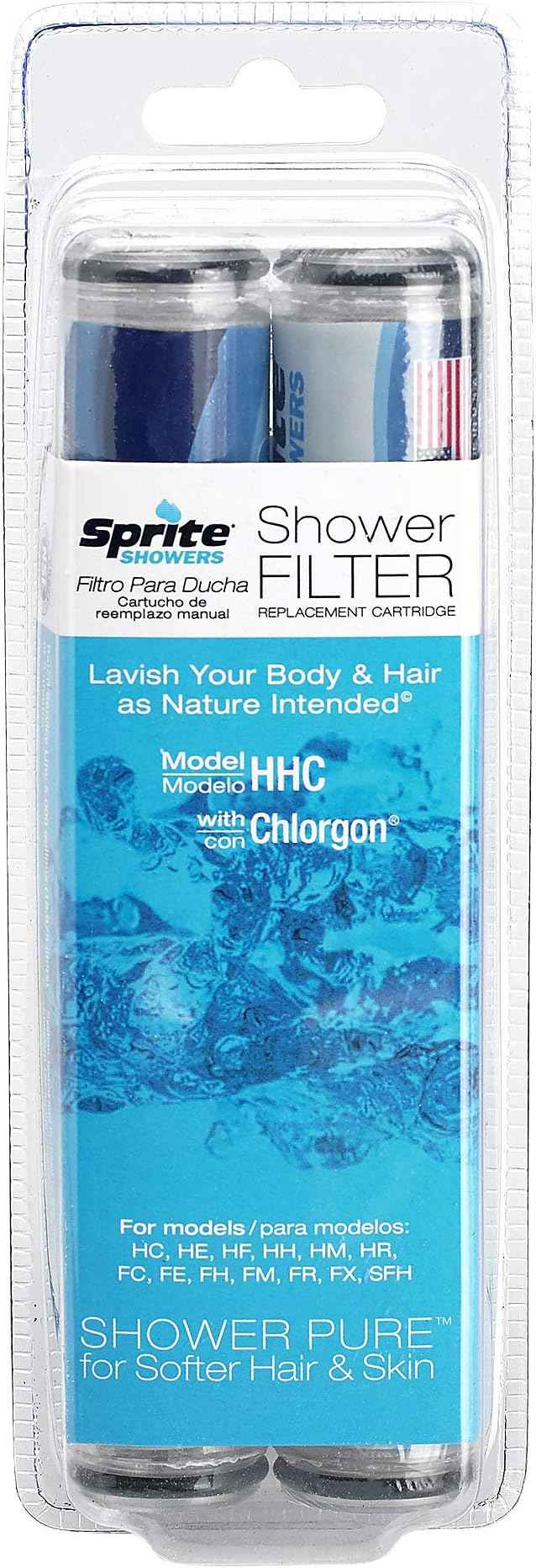 Sprite HHC-2 Hand Held Replacement Shower Filter Cartridge, 2-Pack, Blue