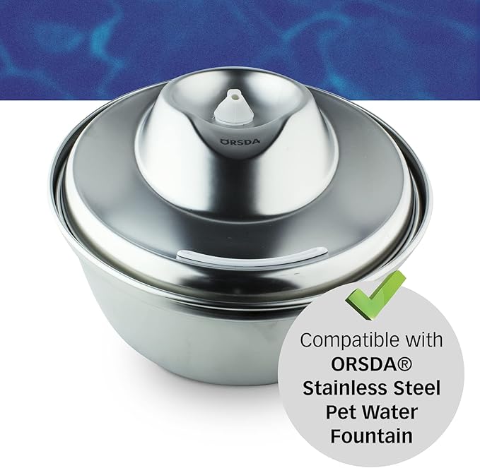 PET STANDARD Replacement Water Filter & 6 Pack Replacement Pre-Filter Sponges Compatible With ORSDA® 67oz/2L Stainless Steel Pet Water Fountains, Pack of 12