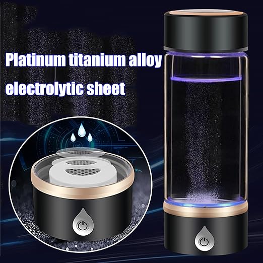 Ion Bottles Hydrogen Water Ionizer,Portable Hydrogen Water Bottle Generator,Improve Water Quality Glass Hydrogen Water Ionizer Machine,Red