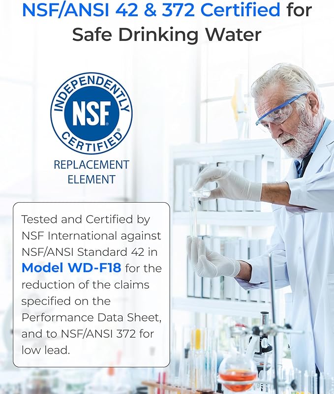 Waterdrop Replacement for EWF01®, FC-300, FC300, EFF-6018A, 241988703 Refrigerator Water Filter, 2 Filters