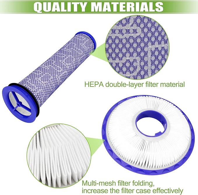 Replacement Filter for Dyson DC41 DC65 DC66 UP13 UP20 UP30, 2 Post-Motor Filtesr and 2 Pre-Motor Filters for Dyson Ball Animal 2/3 Vacuum, Compare Part# 920769-01 & 920640-01