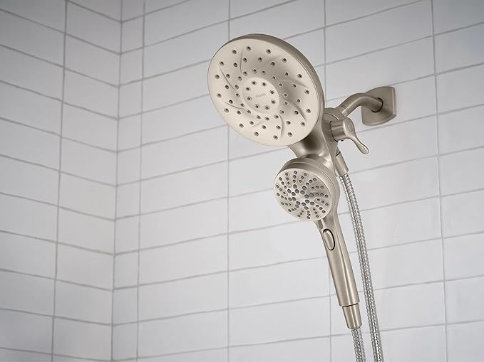 Moen 26009SRN Engage Magnetix 2-in-1 Combo Rain Showerhead with Detachable Handheld Shower Spray, Featuring Magnetic Docking System, Spot Resist Brushed Nickel