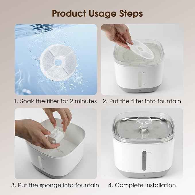 Cat Water Fountain, 100oz/3L Wireless Pet Water Fountain Battery Operated, Water Fountains for Cats Indoor with Motion Sensor, 5-Stage Filtration, Stainless Steel Tray, LED Light & BPA-Free