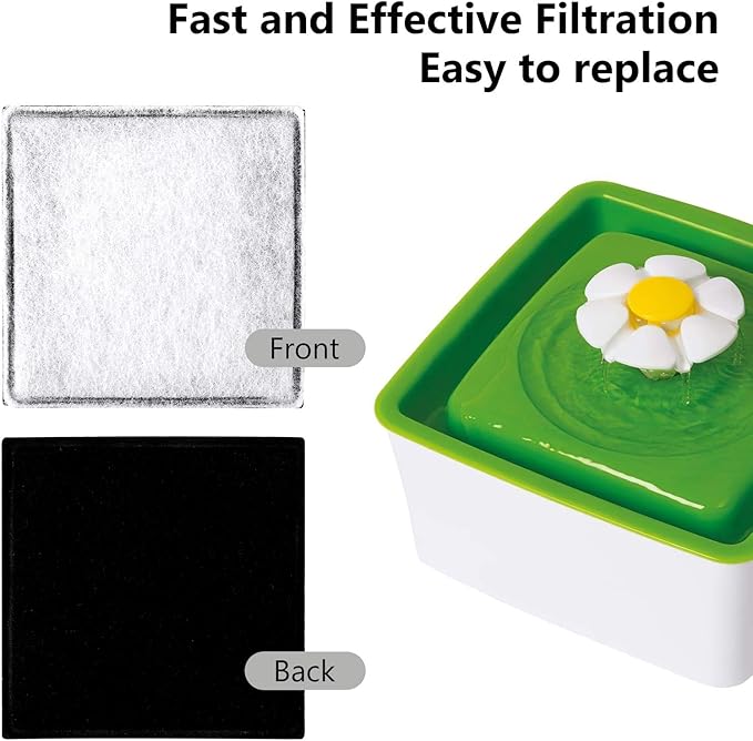 Replacement Carbon Filters, Pet Water Filters Fountain Filters Compatible with Catit Mini Flower Fountain, Pack of 12