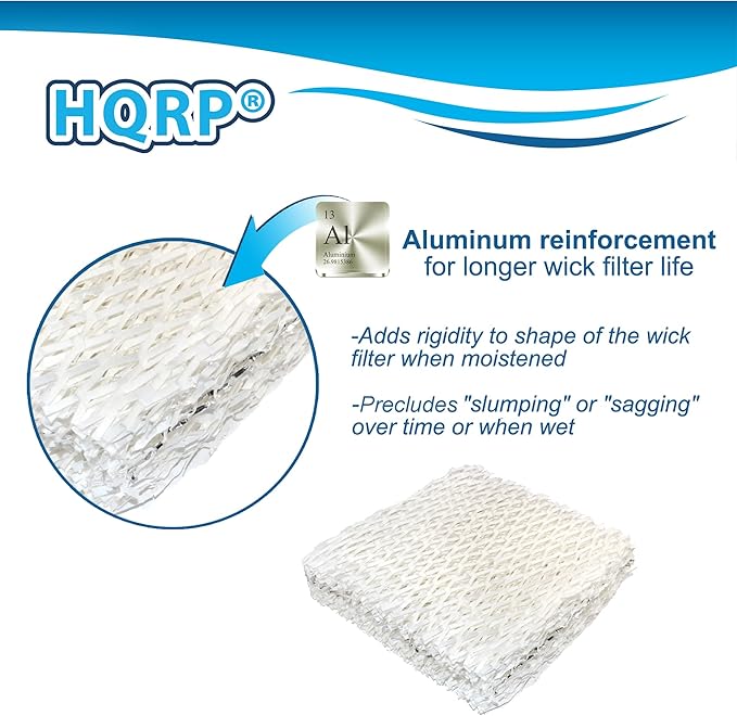HQRP Pack of 3 Humidifier Wick Filters fits Sears Kenmore 14803, 14804, 14103, 14104, 14113, 14114, 14121, 14122 Humidifiers Coaster