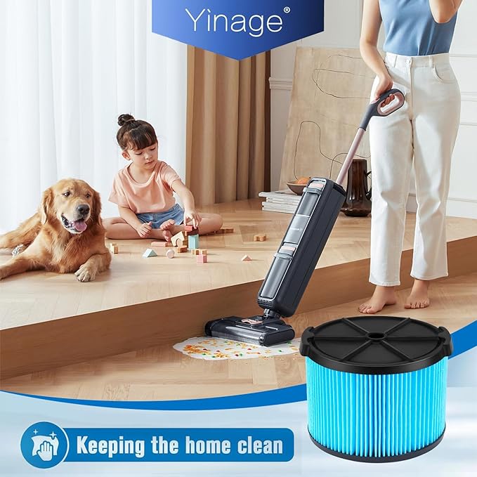 VF3500 Replacement Filter for Shop Vacuum 3-4.5 Gallon Wet Dry Vacuums, 3-Layer Filters for WD4050, WD3050, WD4080, WD4522, 4000RV, 4500RV 2pcs - AquaVibe