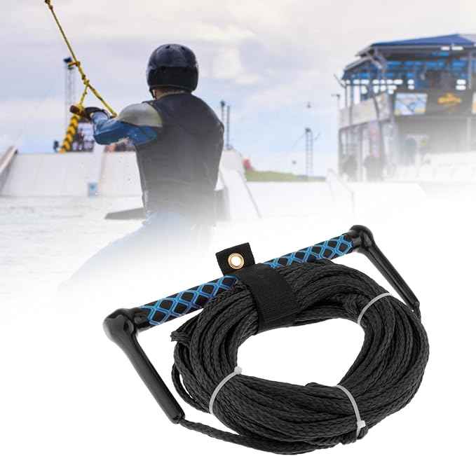 Water Ski Rope, Wakeboard Surfing Tow Rope with Handle Grip, Multifunctional Wake 23M for Water Skis Wakeboard Accs