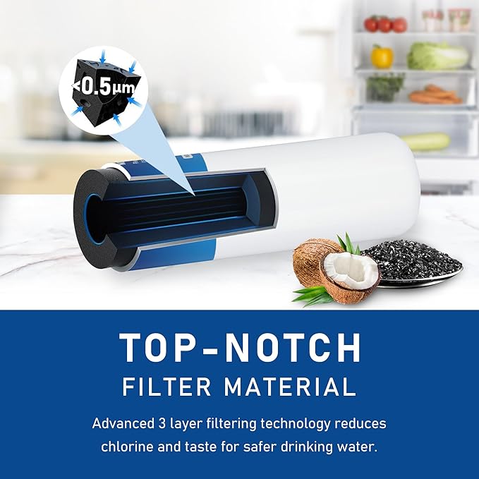 ULTRAWF Frigidaire Water Filter Replacement, Compatible with Pure Source Ultra, Kenmore 9999, 469999, Frigidaire DGHF2360PF, FGHB2844LF, FGHC2331PF, FGHC2342LF, FGHC2355PF, 3 Pack