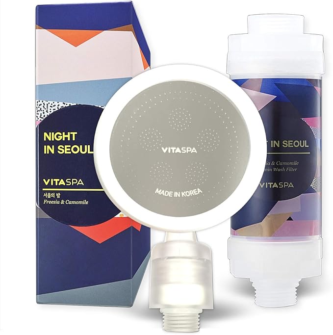 Vitamin C Shower Head Filter Set Made in Korea (Purple) - Exellent Skin & Hair Enhancement, Aroma Therapy, Remove Chlorine & Impurities/Gift idea For Her/Him, wife, girlfriend