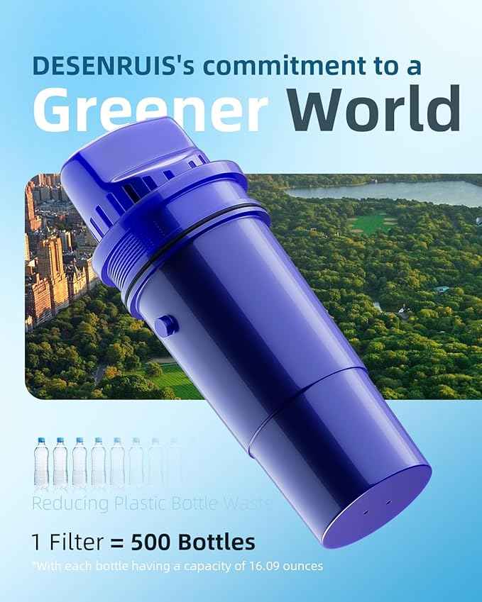 CRF950Z Filter Replacement for Compatible with PUR Water Filter Pitcher and Dispensers, CRF950Z, CRF-950Z, PPF900Z, PPF951K, PPT700W, Adsorb 99% Chlorine, Pack of 6, By DESENRUIS Upgraded Water Filter