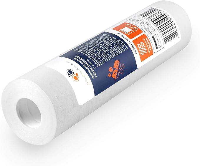 Aquaboon 1 Micron Whole House Sediment Filter 10 x 2.5 for RO & Well Water Filters Replacement Cartridges Compatible with AP110, WHKF-GD05, 25 Pack