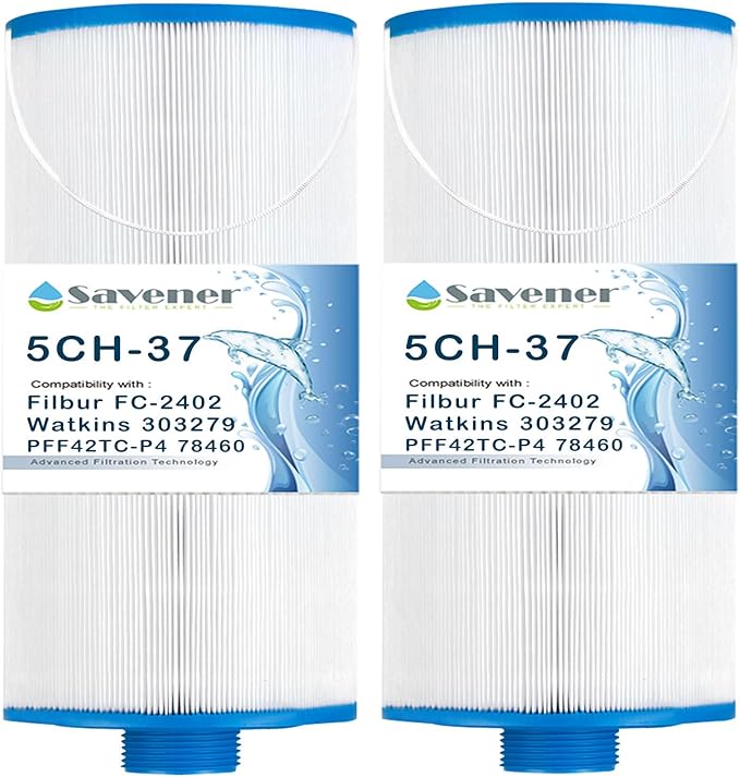 Hot Tub Filter Cartridges, FC-2402 Spa Filter Compatible with Watkins 303279, 78460, Pleatco PFF42TC-P4, Unicel 5CH-37, SD-01322, Hot Tub Filters, 1 1/2