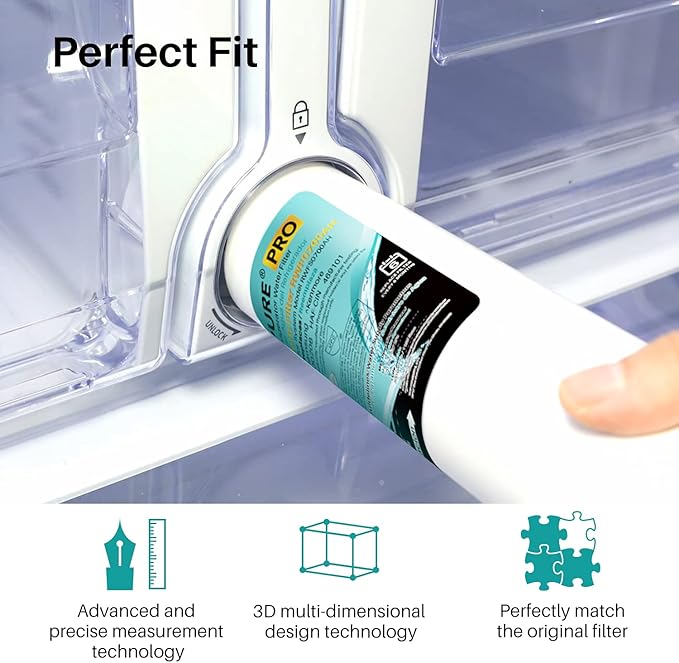 ICEPURE PRO DA29-00020B NSF401&473&53 Samsung Refrigerator Water Filter, Replacement for DA29-00020B-1, DA29-00020A/B, HAF-CIN/EXP, RF25HMEDBSR, RF28HMEDBSR, RS25J500DSR, More Models, 3PACK - AquaVibe
