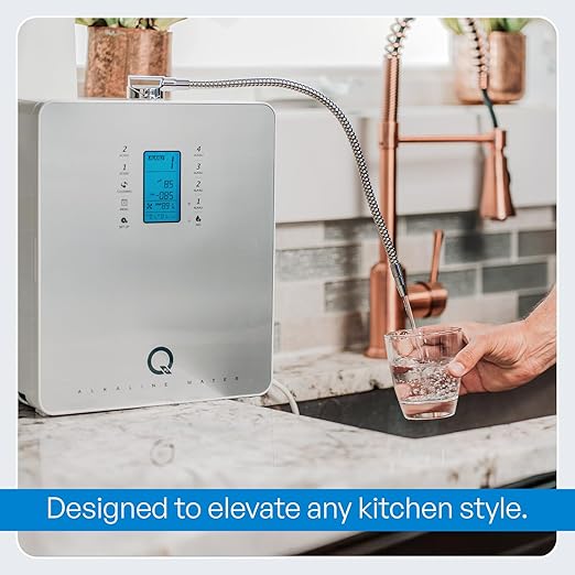 Tyent - Q-Series Water Ionizer - Dual Filtration System - Hydrogen Enhanced Water Purification - Adjustable pH Settings - Backlit Color Touch Panel & Auto-Flow Stop