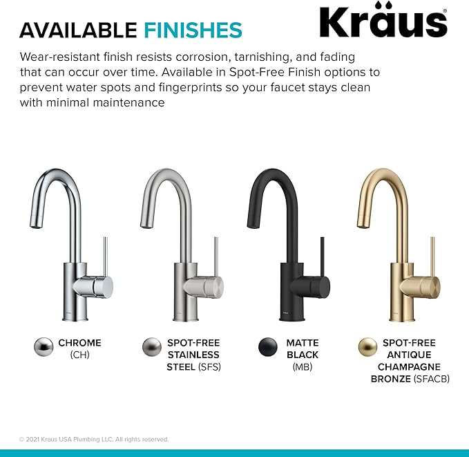 KRAUS Oletto Single Handle Kitchen Bar Faucet with QuickDock Top Mount Installation Assembly in Matte Black, KPF-2600MB