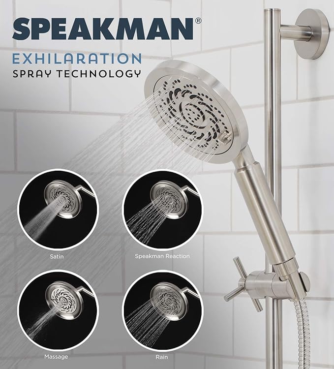 Speakman VS-5002-BN-E175 Rainier Exhilaration High Pressure Hand Held Shower Head, 1.75 GPM, Brushed Nickel