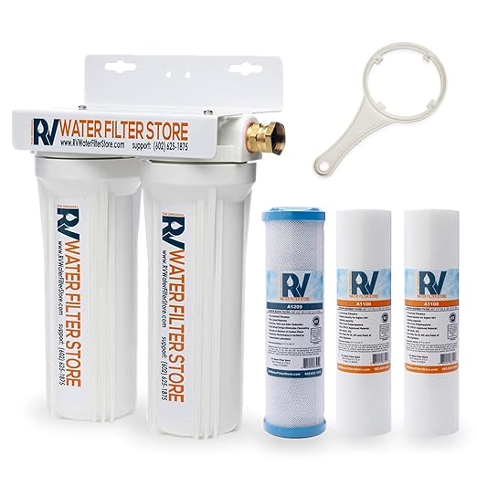 RV Water Filter System with Hose Fittings - Premium Portable Filtration Systems That Improves Taste & Odor