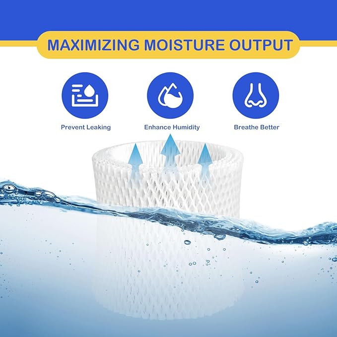 Humidifier Wicking Replacement Filter Compatible with Canopy Bedside and Nursery Humidifier, Wood Pulp & Paper Filter, 5 Pack