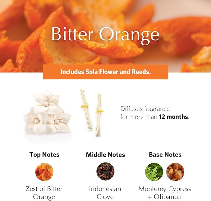 AGRARIA AirEssence Flower and Reed Diffuser Set, Handmade Sola Flower Botanical Home Fragrance Set, Scented Oil Reed Diffuser Gift for All Occasions