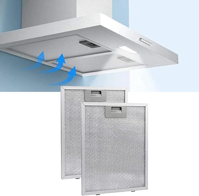 2pcs 12.63X10.23inchs Range Hood Filter Grease Filter Extractor Ventilation Aluminium Aspirator filter Mesh 320x260x9mm - AquaVibe