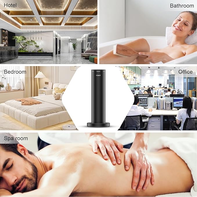 Smart Ultra-Quiet Tower Essential Oil Diffuser with Bluetooth Control，Waterless Scent Diffuser Machine with Bluetooth Control, 3000 sq.ft Coverage Scent Machine Diffusers for Home, Office, Spa