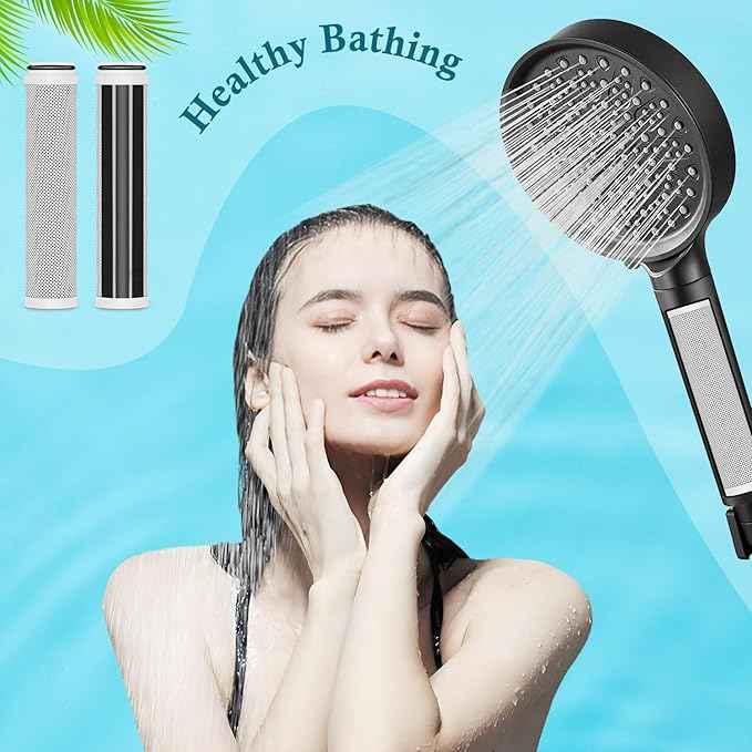 AWO 3 PACK Replacement Shower Filter Compatible with Cobbe Handheld Shower Head - 2.0 Carbon Showerhead Filter System,Water Softener Filters Beads for Hard Water Reduces Dry Itchy Skin,Remove Chlorine - AquaVibe
