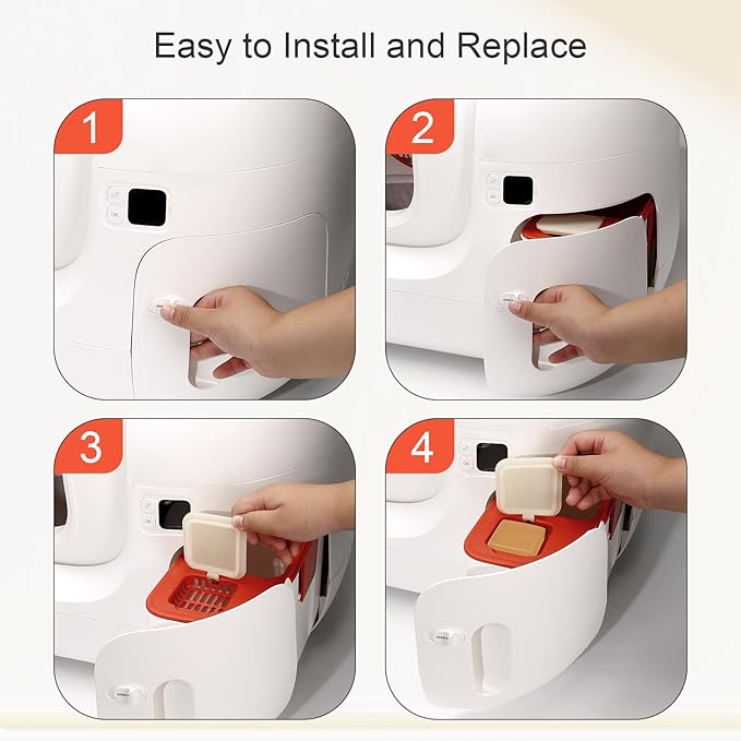 Pet Odor Eliminator with N50 Odor Eliminator Exclusive for Pura Max Self-Cleaning Cat Litter Box - Cat Toilet Odor Control (6 Packs)