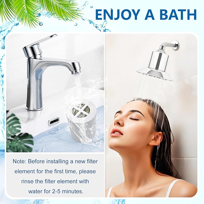 Shower Head Filter Compatible with Afina Filtered Shower Head for Hard Water, Filters Chlorine and Other Impurities,2 Pack,