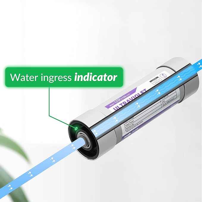 iSpring UVF8 LED UV Water Filter, Add-on Kit for Under Sink Water Filtration Systems, Mercury-Free, Stainless Steel - AquaVibe