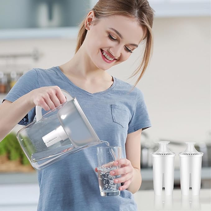 Water Filter Replacement Fit for Brita Filter, Pitchers, New Upgraded Filter to Reduce TDS, Chlorine etc., 2PCS Replacement Filters Compatible with Brita Classic, OB03, Mavea 107007 35557