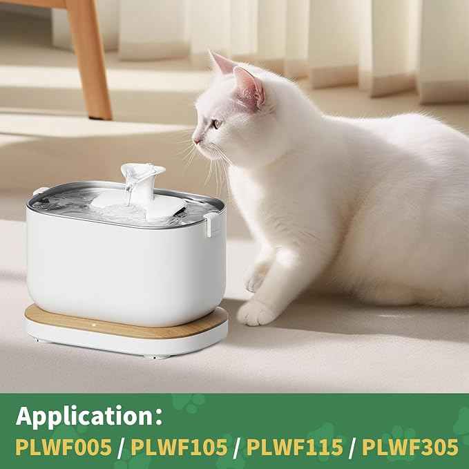 20 Pack Fountain Replacement Filters & 20 Pack Pre-Filter Sponges and a Cleaning Brush for PETLIBRO® Dockstream Cat Water Fountain PLWF005, PLWF105, PLWF115.