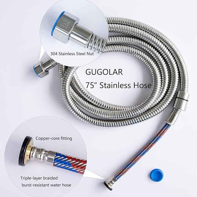 Filtered Shower Head with Handheld - High Pressure 6 Spray Modes Showerhead with Filters, Shower Head With Movable Bracket & 75" Anti-Burst Hose | 12 Replaceable Water Softener Filters for Hard Water