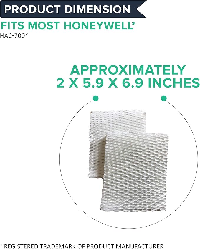 Think Crucial Replacements for Honeywell Humidifier Filter B Fits HAC-700, HCM-750, HCM-750-TGT, HCM-750B & HCM750BTGT HAC-700TGT - 5-1/4 x 6-1/2" x 11/16" Bulk (4 Pack)