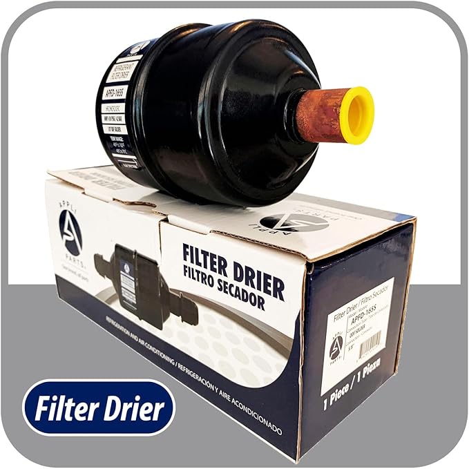 Appli Parts APFD-165S 5/8 in Liquid Line Refrigerant AC Filter Drier hvac Refrigeration 165S ODF Sweat Solder connection universal unidirectional 6in long 3in wide
