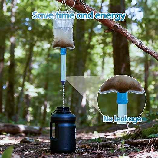 2 Pcs Water Filter Coupling Compatible with LifeStraw, Easy Drinking & Sharing, Unique Thread Fits 28mm Water Bottles & Bags, Portable Adapter Kit for Water Filtration System, Hiking Gear