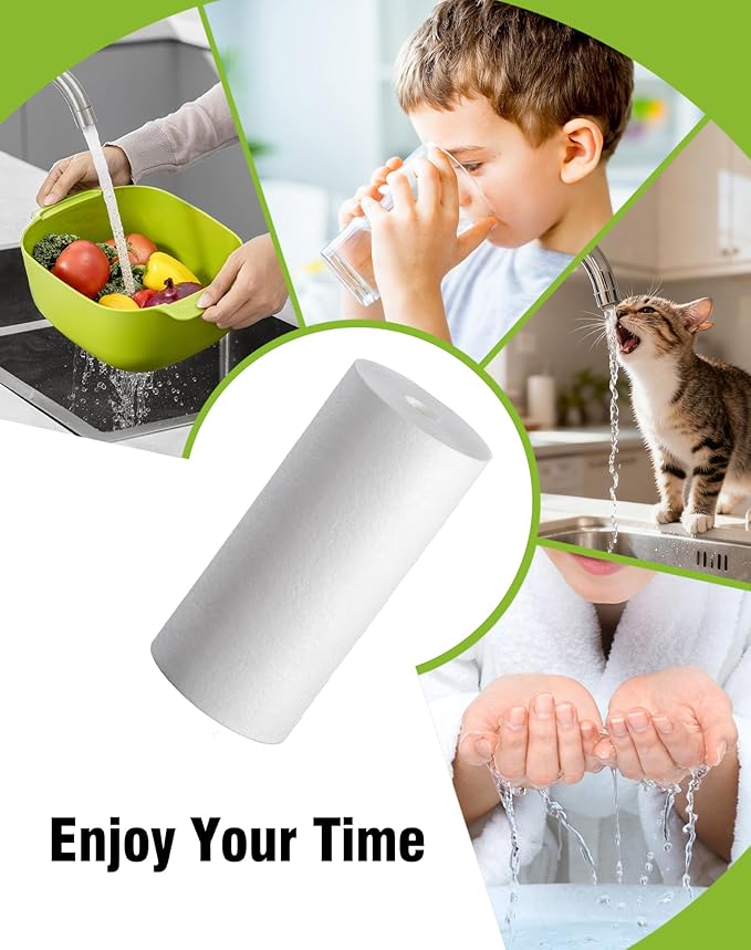 10" x 4.5" Whole House Sediment Water Filter, 5 Micron 10-inch Big Water Filter Replacement Cartridge Compatible with W15-PR, DGD-5005, FP15B, HD-950A, GXWH35F, GXWH30C, 2 Pack